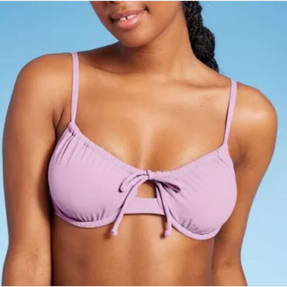 NWT Xhilaration Light Purple Demi Keyhole Bikini Top - Picture 1 of 9
